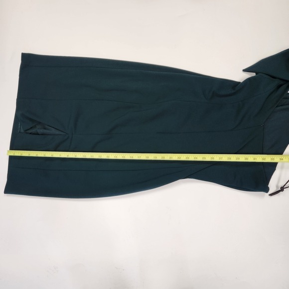 Betsy & Adam Asymmetric Ruffled Sleeveless Sheath Dress Green Womens 12 *READ* - Picture 11 of 12